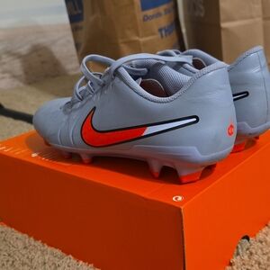 Nike Gray and Red Soccer Cleats